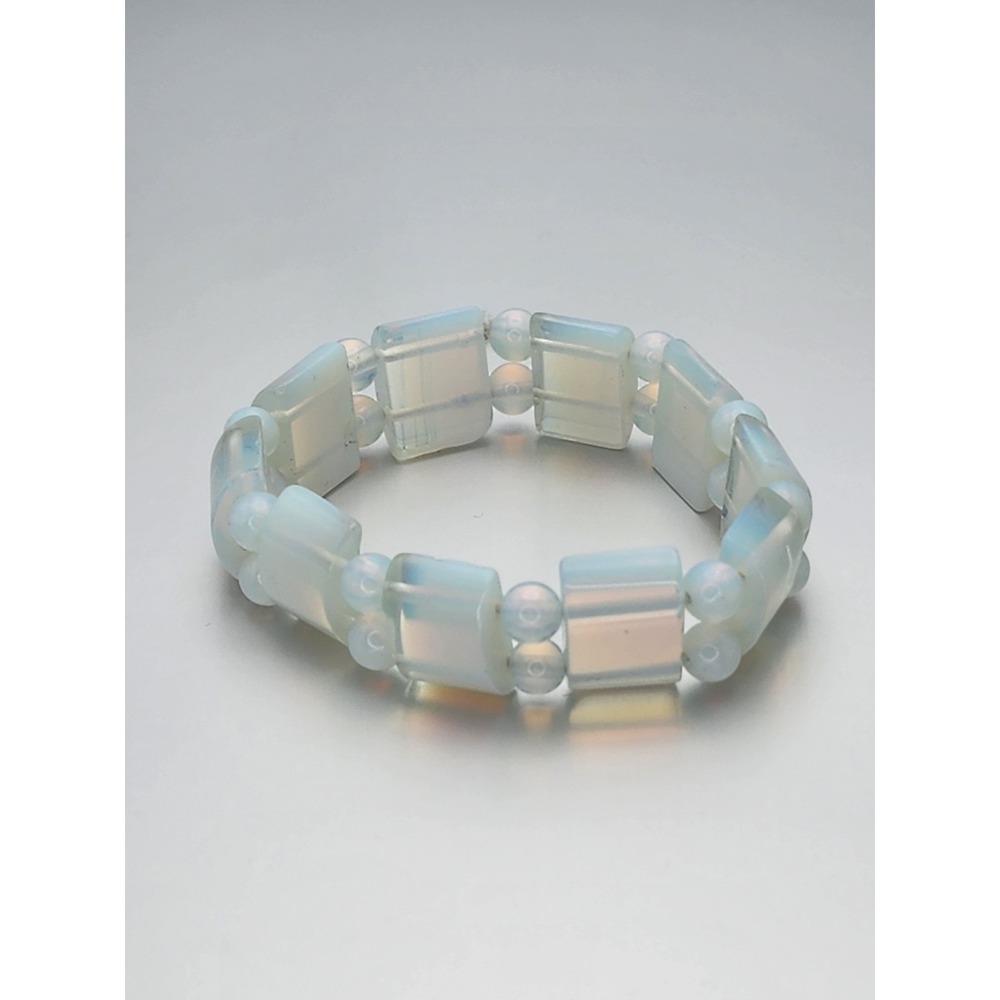 Gorgeous! Vintage Blue‎ Moonstone Beaded Stretchy Bracelet FREE $HIPPING!! - Picture 6 of 11